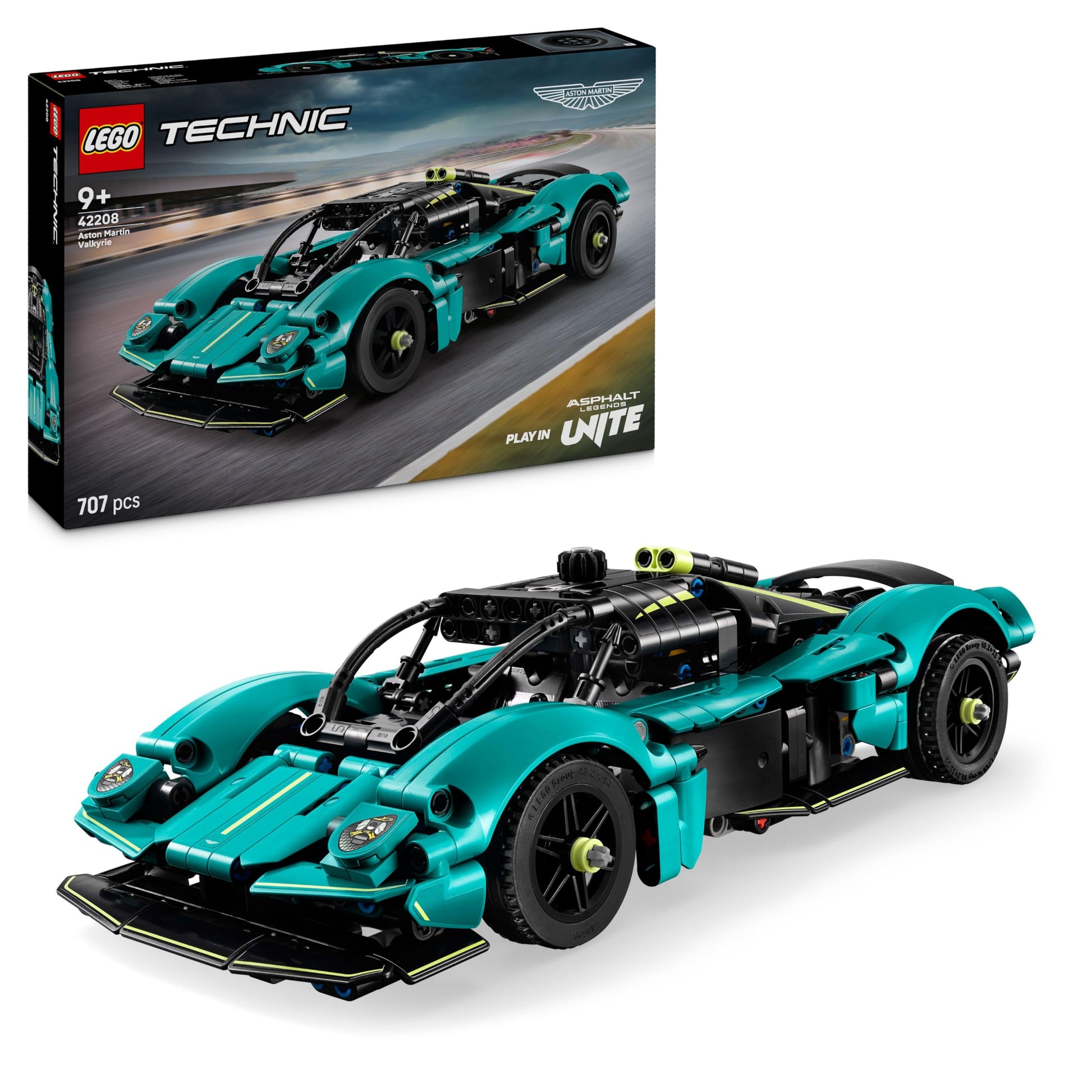 LEGO Technic Aston Martin Valkyrie model kit featuring intricate details and buildable design for creative play.