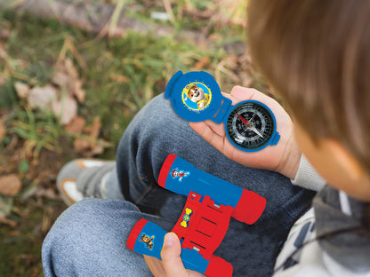 LEXIBOOK, Paw Patrol, Adventurer Set for Children, Walkie-Talkies 120m, Binoculars, Compass, Torchlight, Blue/Red, RPTW12PA