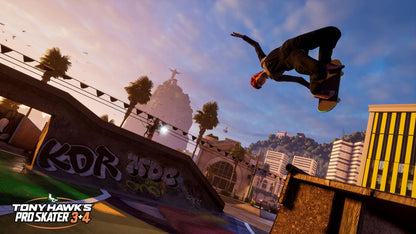 PlayStation 5 game case for Tony Hawk's Pro Skater 3 and 4 featuring skateboard-themed artwork and game title.