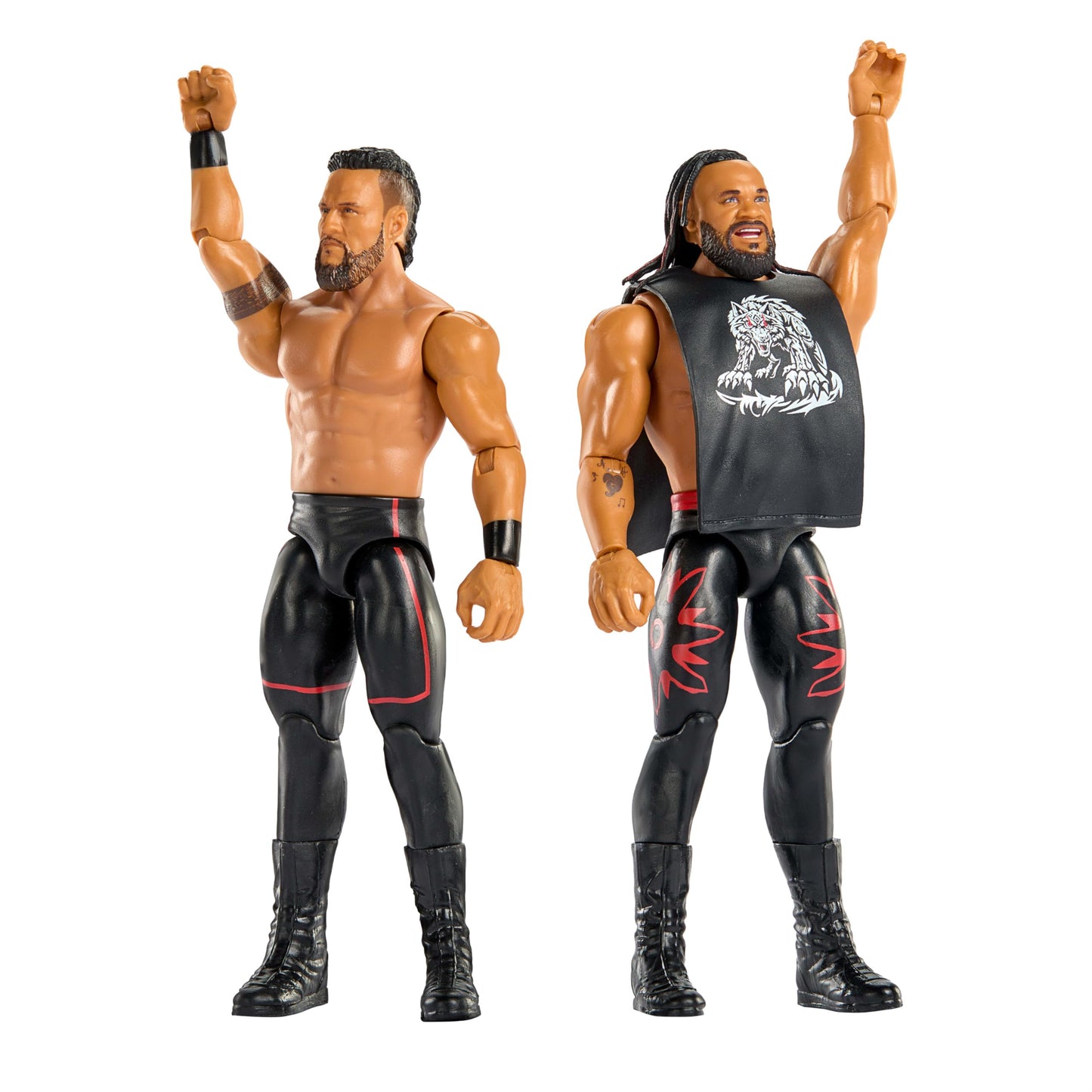 Mattel WWE Main Event Showdown Action Figures 2-Pack with Accessory, Series #24 Tama Tonga & Jacob Fatu Collectible Set, 6-inch, JHJ56