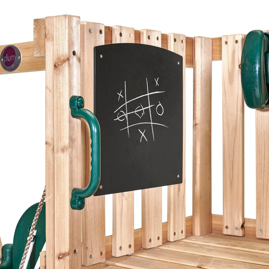 Plum Play Kids Outdoor Junior Activity Centre Swing and Slide Garden Multiplay Set for Climbing - Chalkboard, 4ft Slide, Baby Swing Seat - Children Toddlers 12 Months Plus