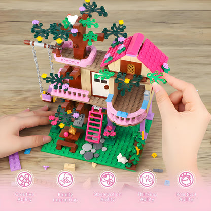 CSNRHG Dream Tree House Friends Building Set Friends Construction Educational Toy 504 Pieces Gifts for Girls Teens Kids Adults Ages 6+