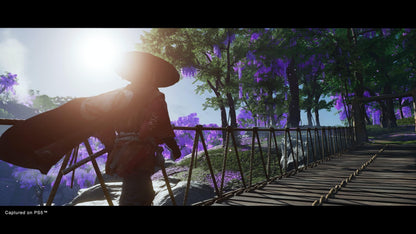 PlayStation Ghost of Tsushima Director's Cut for PS5, featuring game artwork with samurai and scenic Japanese landscape.