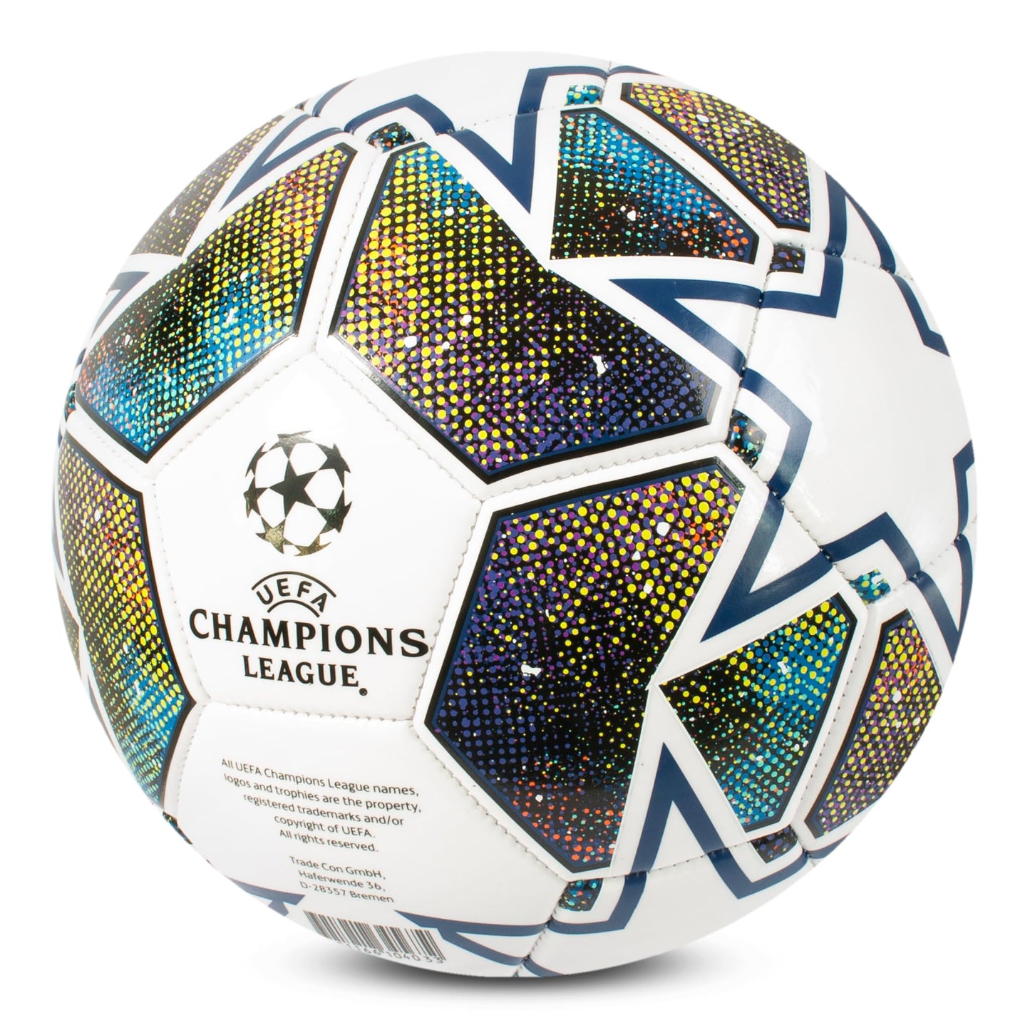 Hy-Pro UEFA Champions League Football, Size 5, Officially Licensed, Training, Match, Merchandise, Collectible For Kids and Adults, Great Football Gift Idea, White/Blue/Green