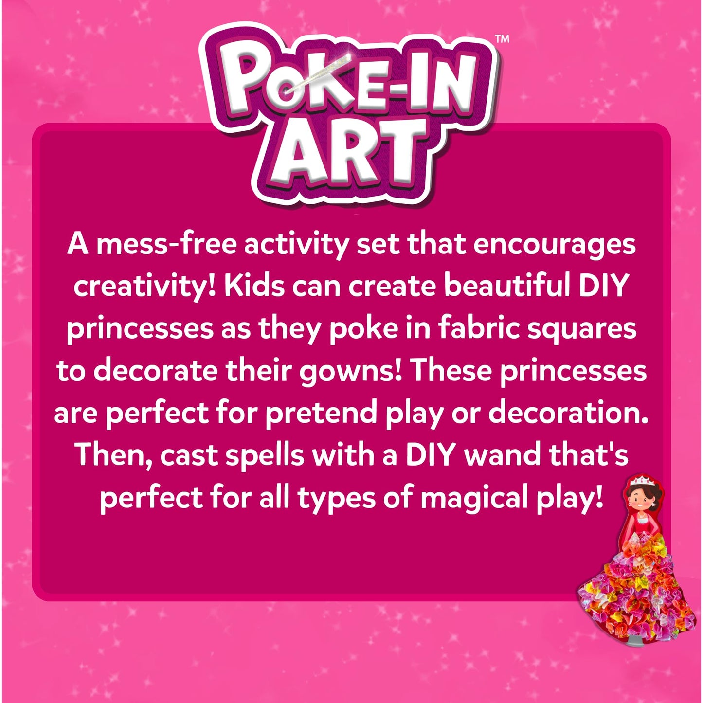 Skillmatics Poke-in Art - Magical Princesses, Mess-Free Fun for Kids, DIY Sewing Craft Kits, Creative Activity, Easter Gifts for Girls & Boys Ages 4, 5, 6, 7, 8, 9