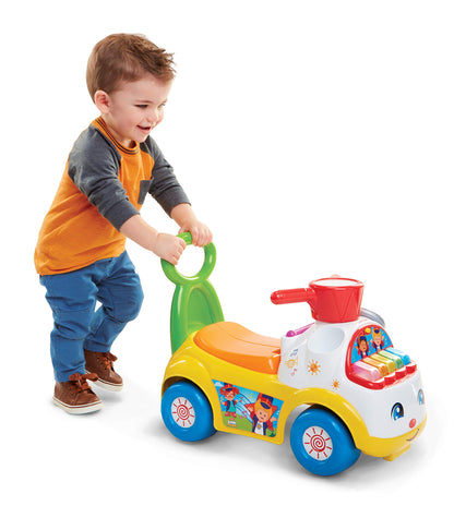 Little People Ultimate Toddler Ride-On Toy with Music & Lights by Jakks Pacific – 5 Marching Tunes, Instrument Play Mode, Detachable Trumpet, Engine Sounds, Under-Seat Storage, Batteries Included