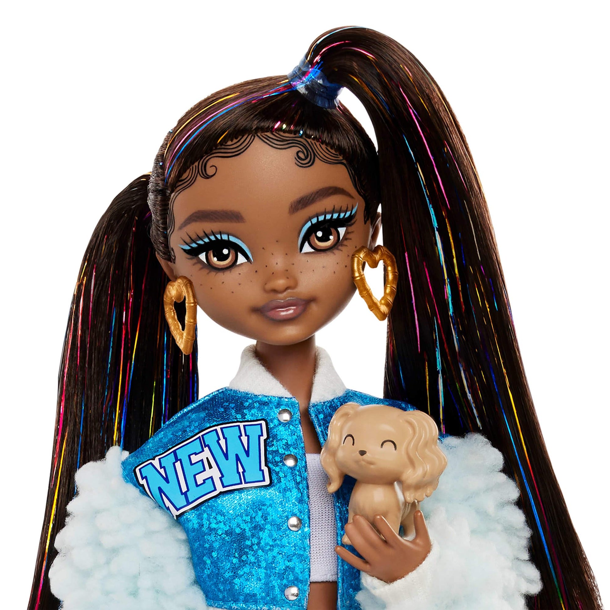 Barbie Dream Besties Playset featuring Brooklyn posable doll with long black hair and nine music-themed accessories.
