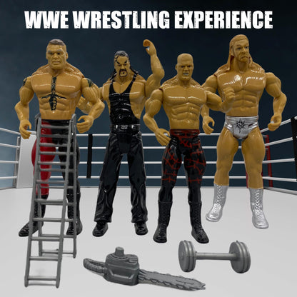 SDMAX WWE Wrestling Ring Playset with Action Figures, WWE Ring with Equipment’s Toy for Kids Boys, Ideal for Birthday Gift, Safe and Durable, Realistic Superstar Figures