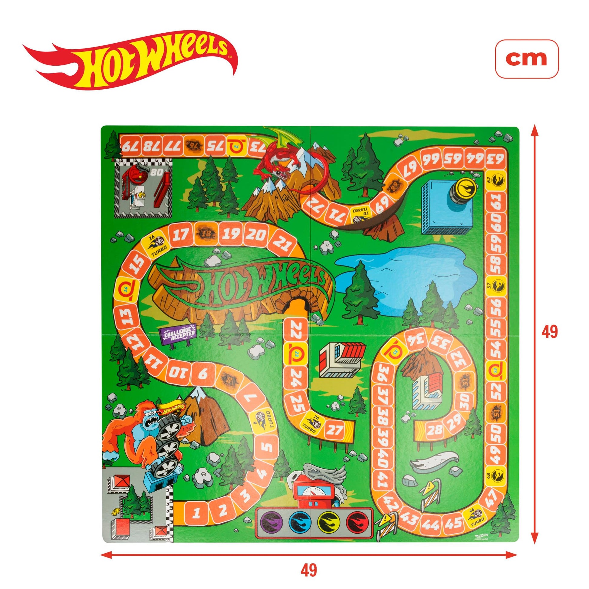 Lisciani HOT WHEELS SPEED RACE GAME board game with game board, spinner, and markers for family fun and coordination skills.