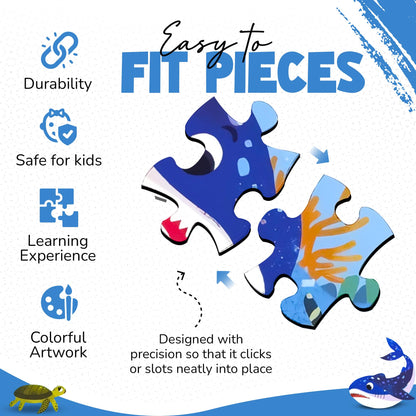 Ocean Puzzle for Kids Ages 3–8 – 60-Piece Montessori Floor Puzzle for Boys & Girls | Educational Jigsaw Toy & Toddler Travel Game | Gifts for 3 4 5 Year Olds | Marine Crisis Sea Life Edition