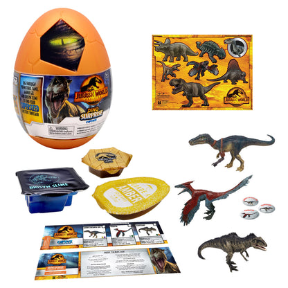 Jurassic World CAPTIVZ DOMINION SURPRISE EGG. DOMINION MOVIE EXCLUSIVE SUPER SIZED POP N LOCK DINOS. SAND, AMBER SAP, BIOSYN LAB SLIME