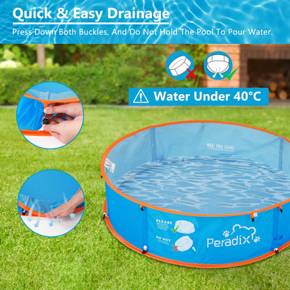 Peradix Splash Pool, 4-in-1 Baby Beach Tent with UV Sun Shelter Canopy & Mosquito Net, Portable Pop-Up Infant Ball Pit Tent, Toddler Wading Pool for Kids & Pets