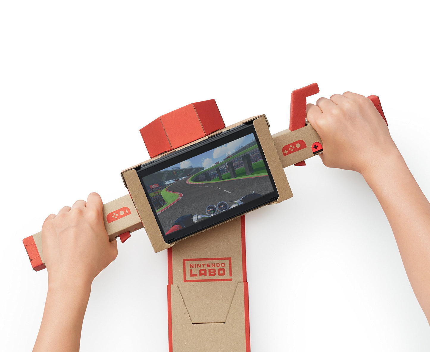 Nintendo Labo Variety Kit with colorful cardboard DIY projects and accessories for Nintendo Switch gameplay.
