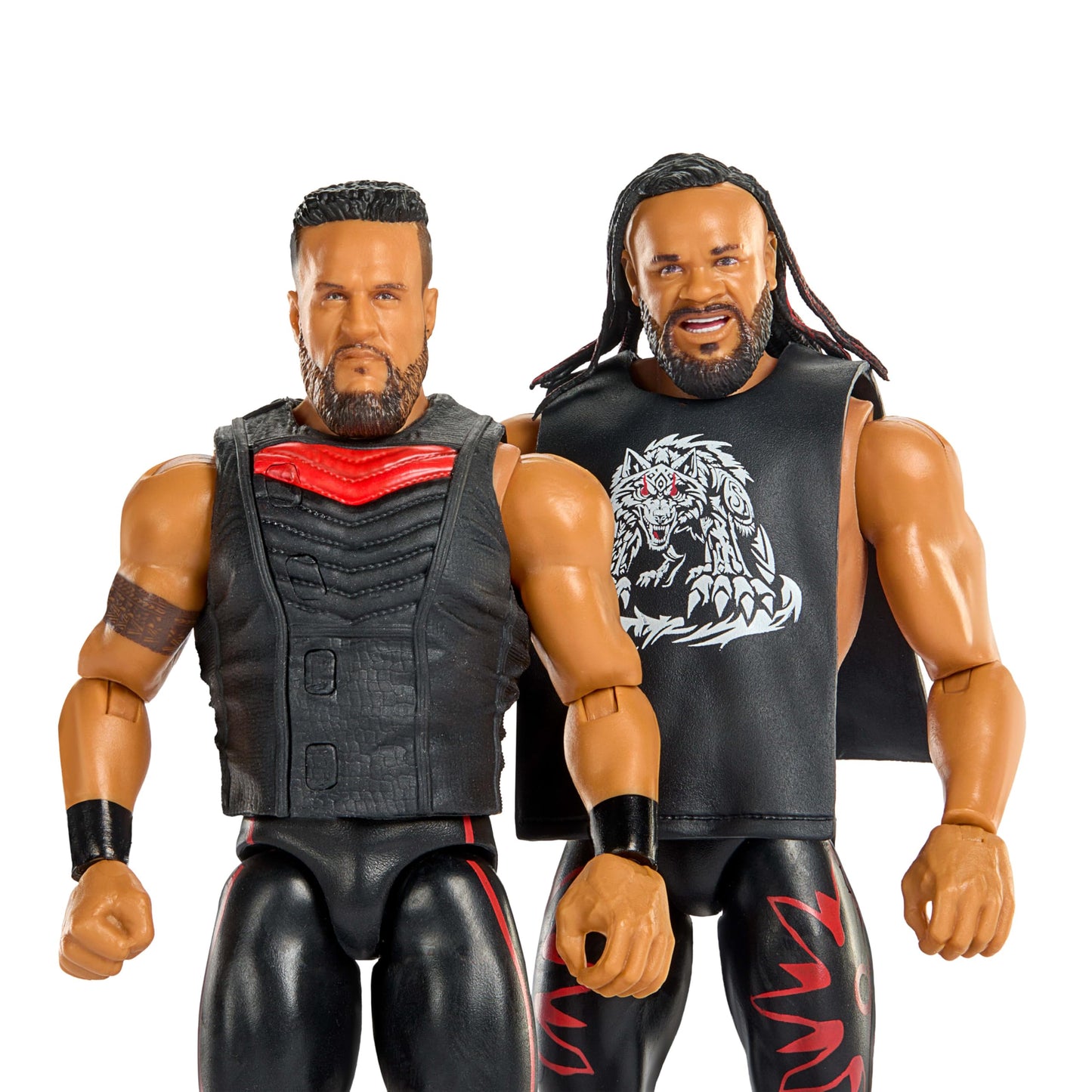 Mattel WWE Main Event Showdown Action Figures 2-Pack with Accessory, Series #24 Tama Tonga & Jacob Fatu Collectible Set, 6-inch, JHJ56