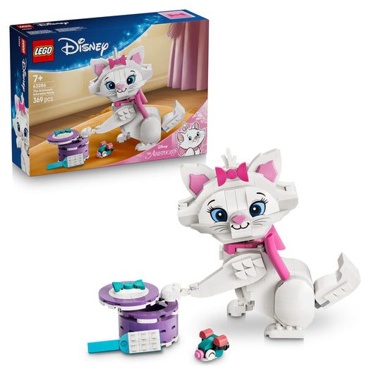 LEGO|Disney The Aristocats Adorable Marie - Toy Cat Animal Figure w/Accessories incl. a Textile Bow - DIY Bedroom Decor - Nostalgic Gift for 7+ Year Old Girls & Fans - 43286