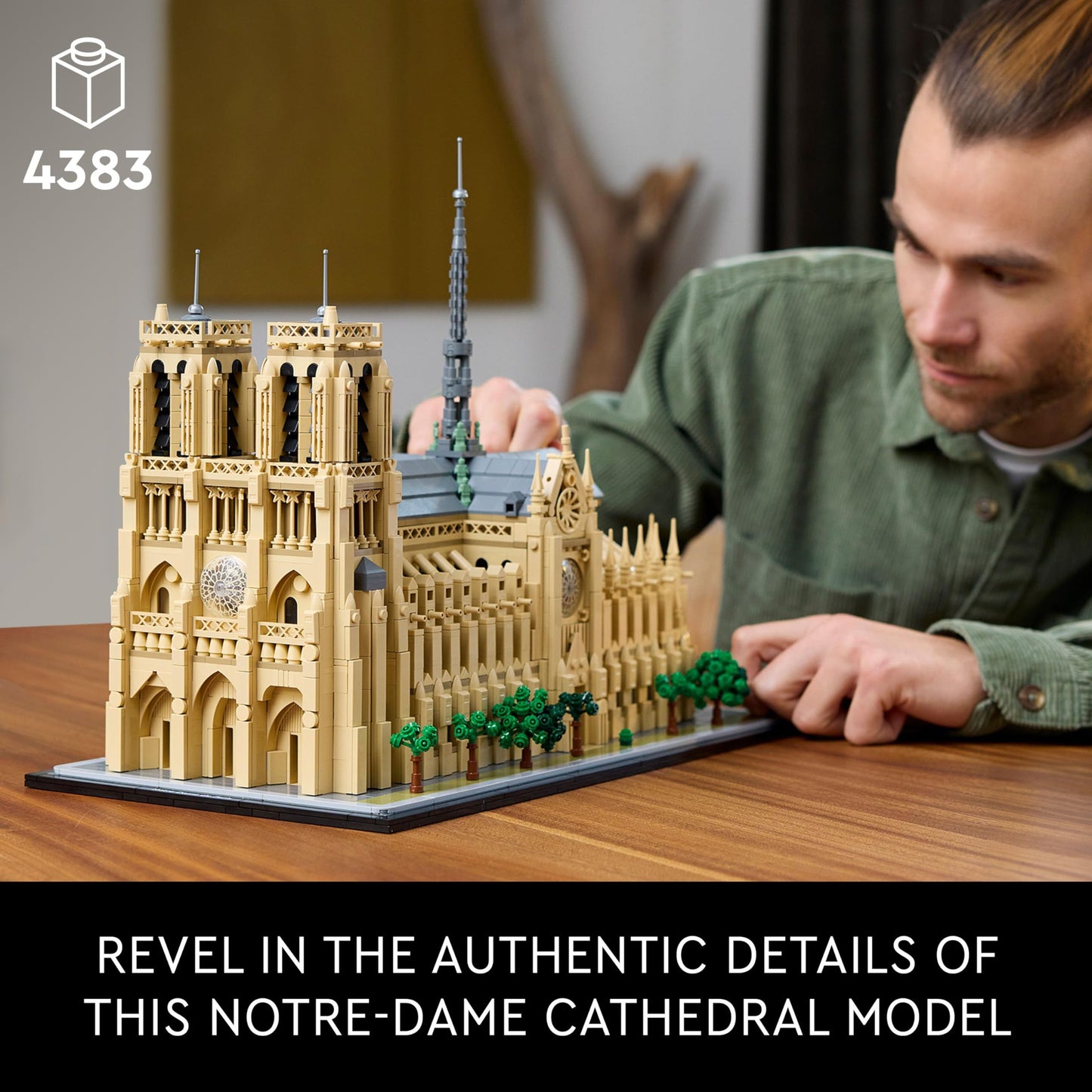 LEGO Architecture Notre-Dame de Paris Set, Model Kit for Adults to Build, Home or Office Décor, Collectible Gift for History-Loving Men, Women, Him or Her 21061