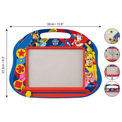 LEXIBOOK, Paw Patrol, Multicolour Magic Magnetic Drawing Board, Artistic Creative Toy for Girls and Boys, Stylus Pen and Stamps, Red/Blue, CRPA550