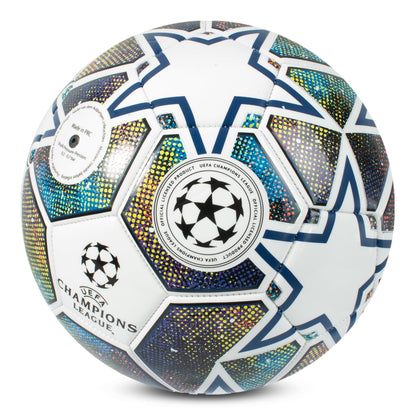 Hy-Pro UEFA Champions League Football, Size 5, Officially Licensed, Training, Match, Merchandise, Collectible For Kids and Adults, Great Football Gift Idea, White/Blue/Green