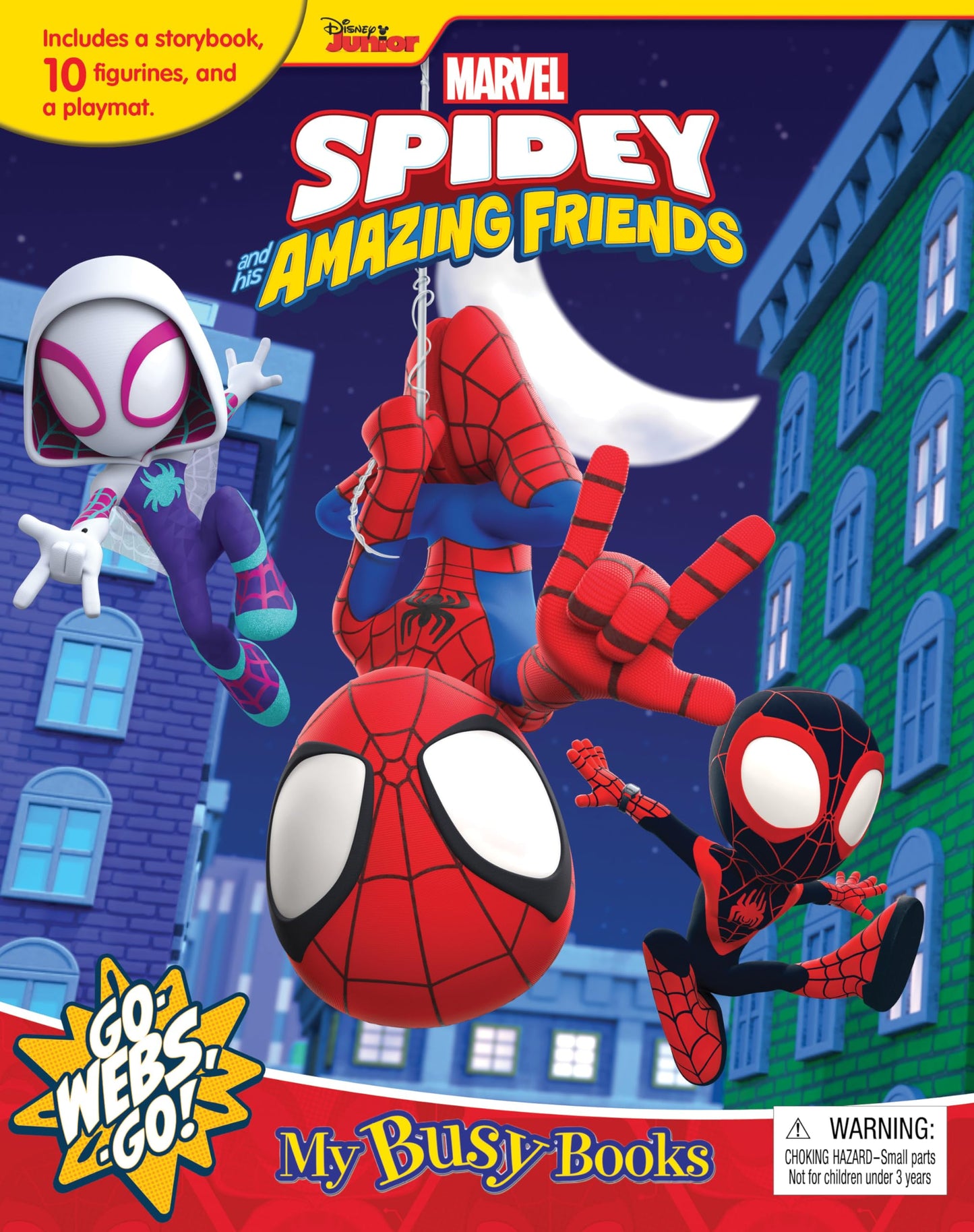 Marvel Spidey and his Amazing Friends My Busy Books - Storybook, 10 figurines, playmat