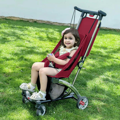 Beberoad R1 Auto-Fold Travel Stroller for Airplane, Ultra Compact Stroller Pushchair Buggy for Babies, Kids, Toddlers Over 6 Months, Lightweight Baby Pram Trolley Cabin Approved, Only 11.5 lbs, Red