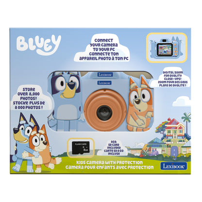 LEXIBOOK, Bluey 4-in-1 Kids' Camera with Protective Case, Photo, Video, MP3, and Game Functions, 15 Frames to Personalize Your Photos, Includes 8 GB Memory Card, DJ078BYLXB