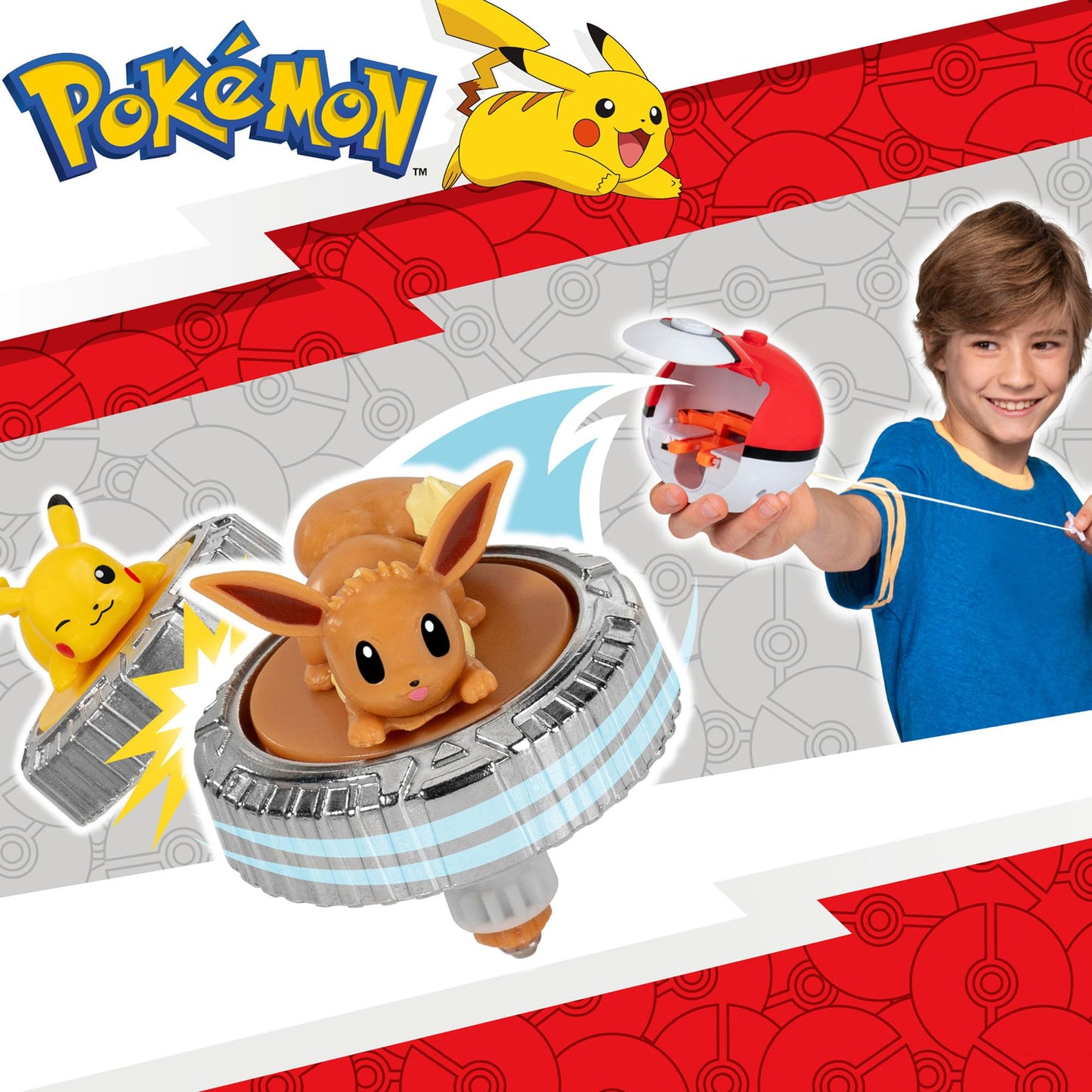 Pokémon Battle Spinner single-pack featuring Eevee with colorful design and spinning mechanism.