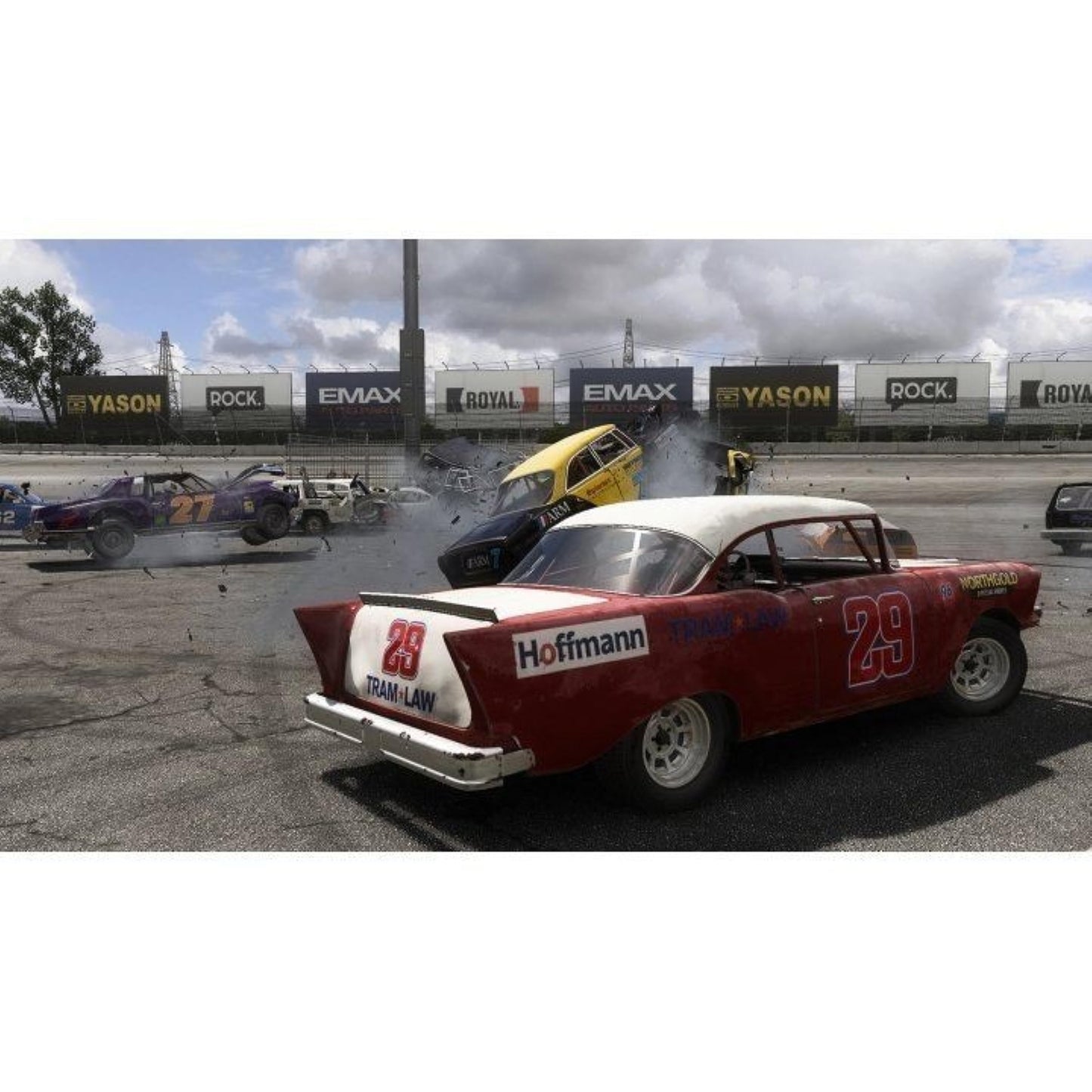 Wreckfest PS5 game case featuring racing cars and demolition derby scenes, published by THQ Nordic.