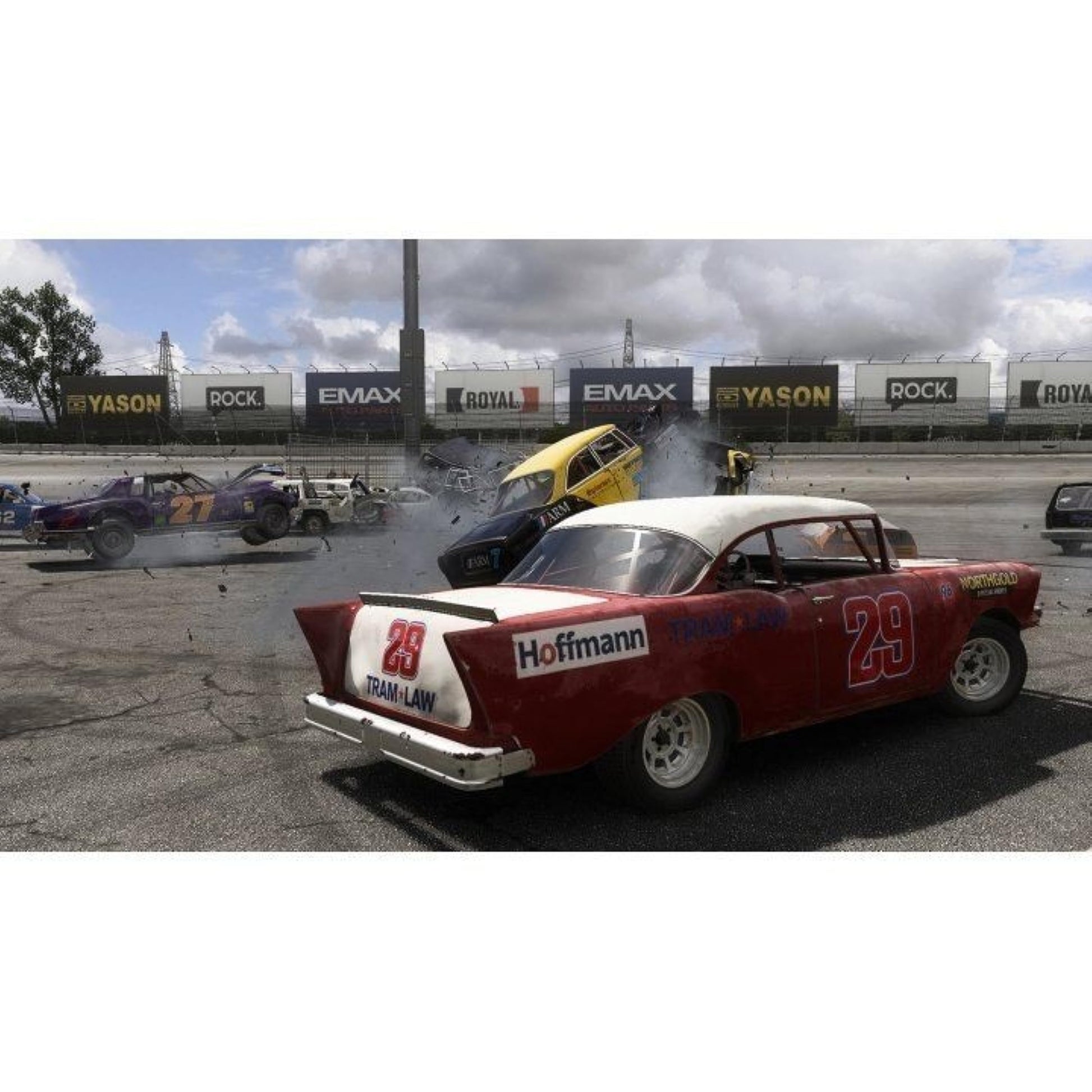 Wreckfest PS5 game case featuring racing cars and demolition derby scenes, published by THQ Nordic.