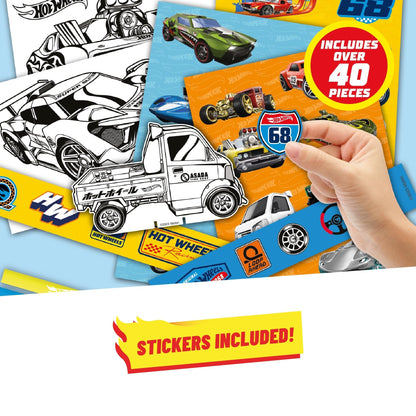 BLADEZ Hot Wheels Toyz craft activity set with mini card scene, stickers, coloring pens for kids' creative fun and party bags.