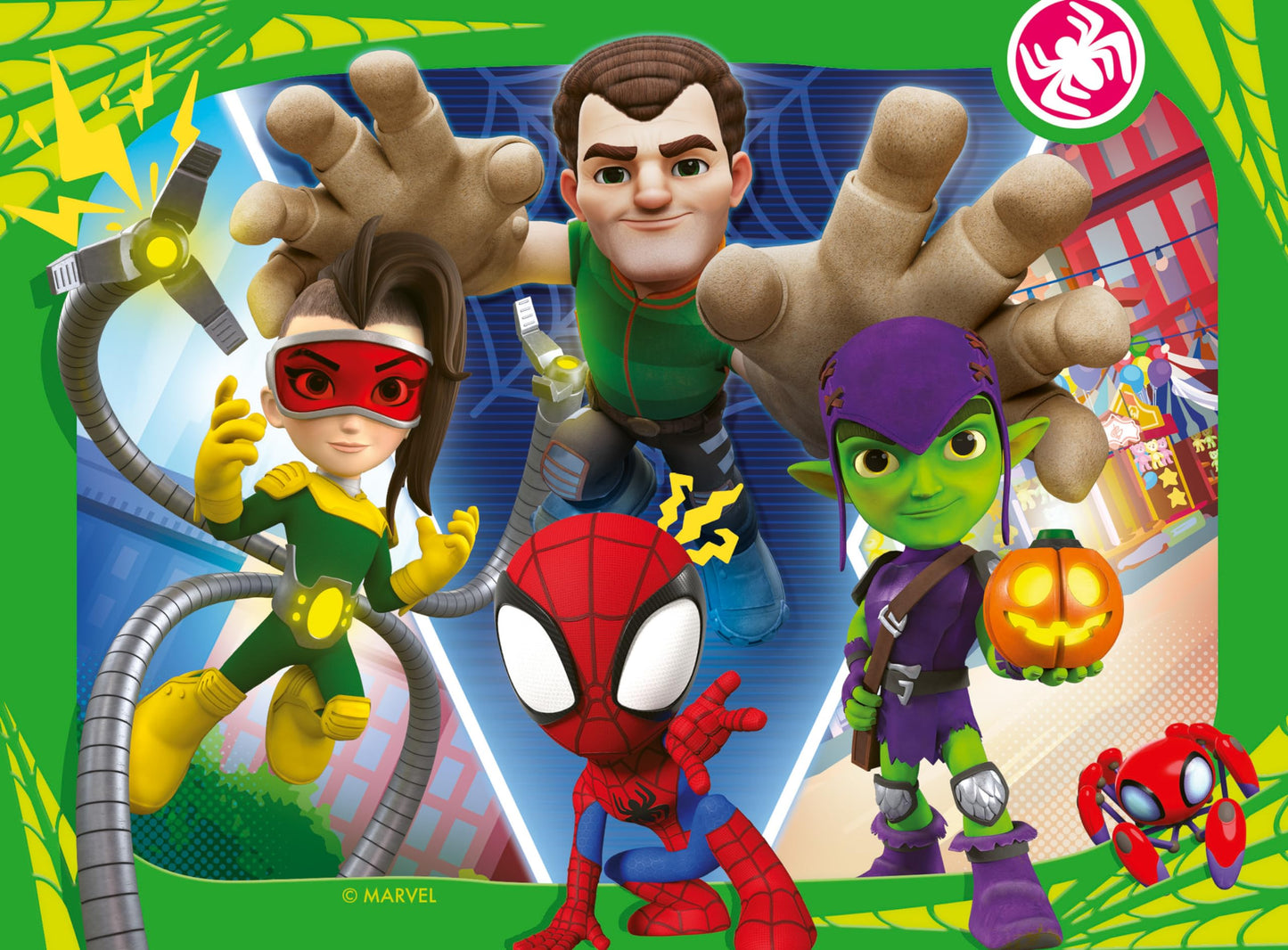 Ravensburger Marvel Spidey & His Amazing Friends Spiderman Jigsaw Puzzles for Kids Age 3 Years Up - 4 in a Box (12, 16, 20, 24 Pieces)