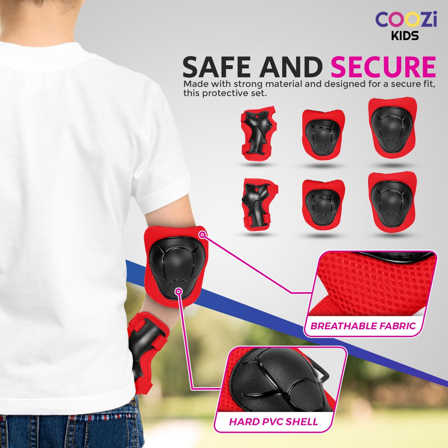 Niftii Kids Helmet with Pads - Adjustable Multi-Sport Complete Safety Gear for Cycling, Skateboarding & Scooting, Ideal for Boys & Girls Ages 3-15 Kids Bike Helmet Set, Shark