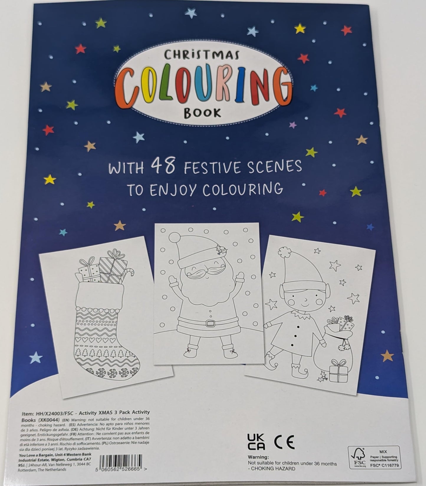 YLAB Christmas activity book set for kids with coloring, dot-to-dot, and puzzle books on recycled paper, festive fun for children.