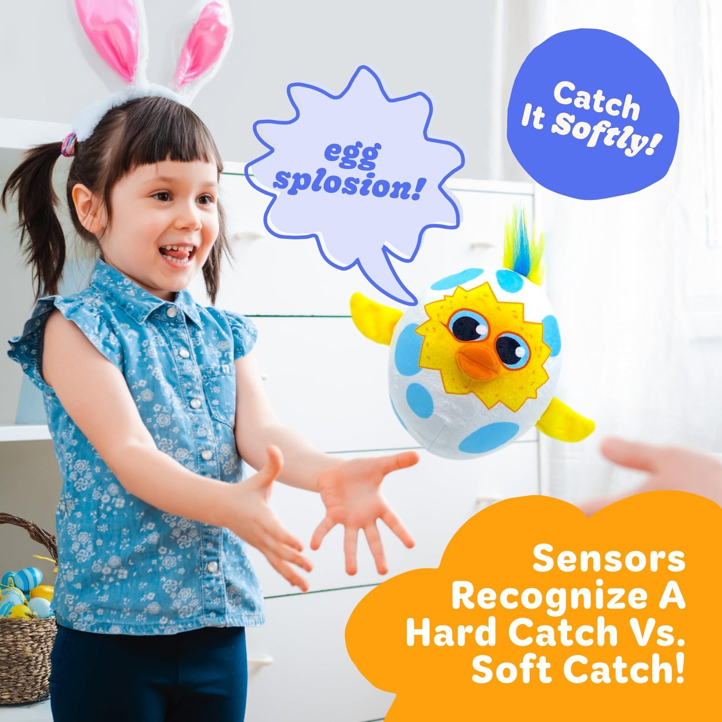 Move2Play, Egg Toss, Hilariously Wild and Fun, Active Play Kids Game, Birthday Game For Kids Ages 3, 4-8+, Preschool, Toddler, Indoor, Outdoor Toy