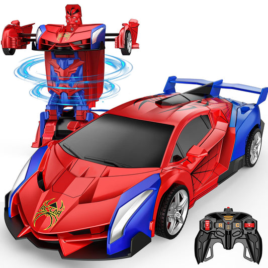 Braxel transforming remote control car for kids, featuring 360° rotation, 2-in-1 robot vehicle, and battery-powered design.