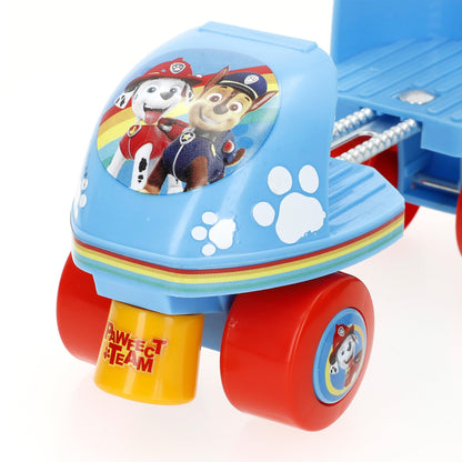 Toddler skates featuring Paw Patrol characters from mV, designed for young children learning to skate, with colorful safety straps.