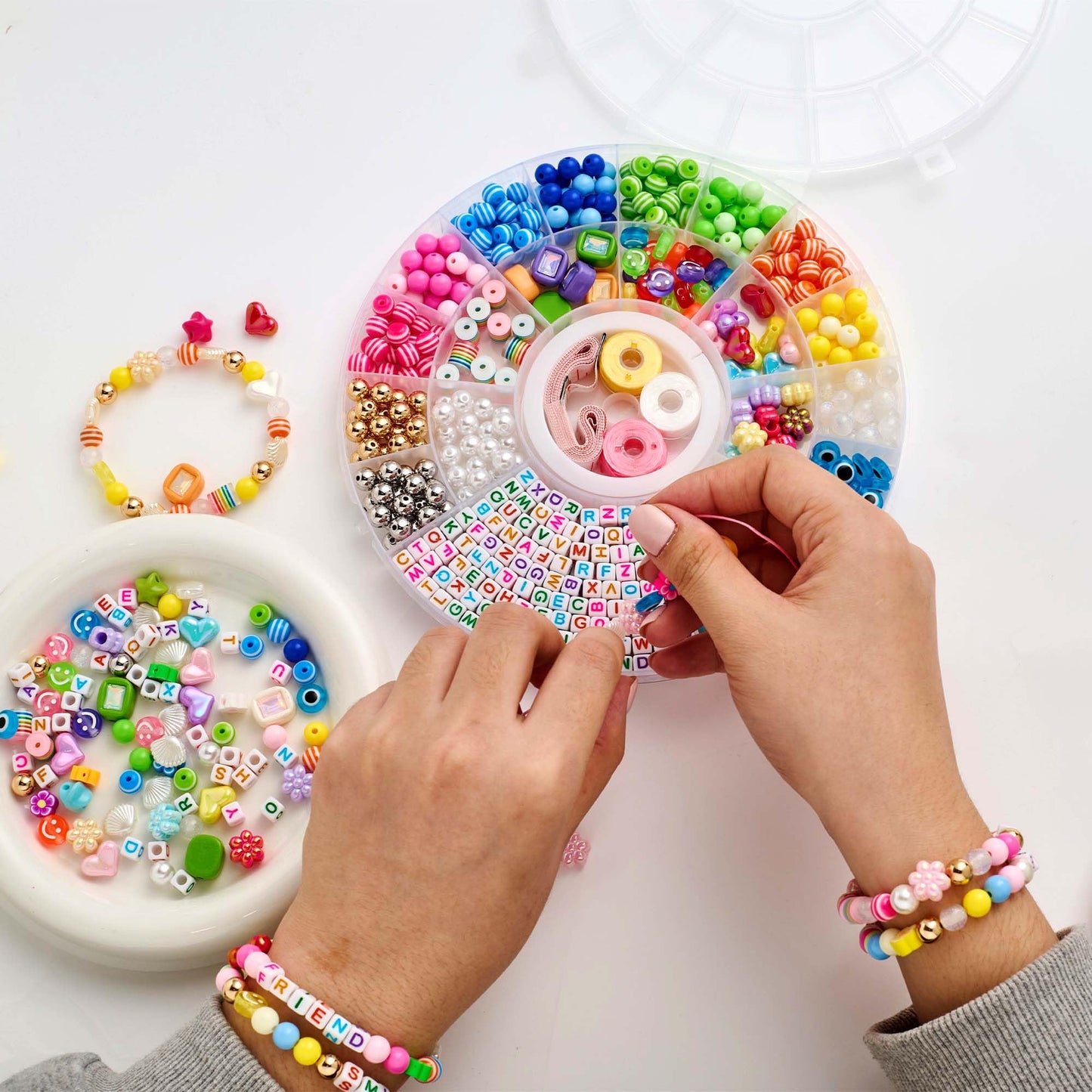 TOVABA Bracelet Making Kit for Adults & Kids – Beads, Charms, and Alphabet Beads for DIY Jewellery – Fun Craft Kit for Creating Custom Bracelets, Necklaces & More