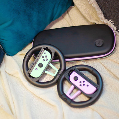 STEALTH 3-in-1 accessory bundle for Nintendo Switch, Switch 2, and OLED includes grips, thumb caps, and screen protectors.