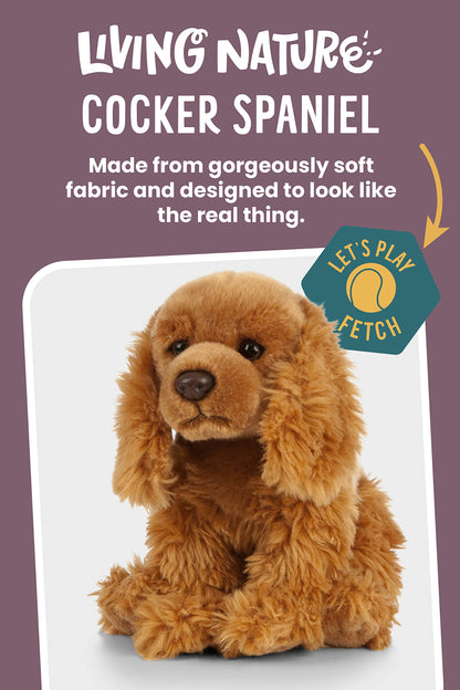 Living Nature Cocker Spaniel, Realistic Soft Cuddly Dog Toy, 22cm
