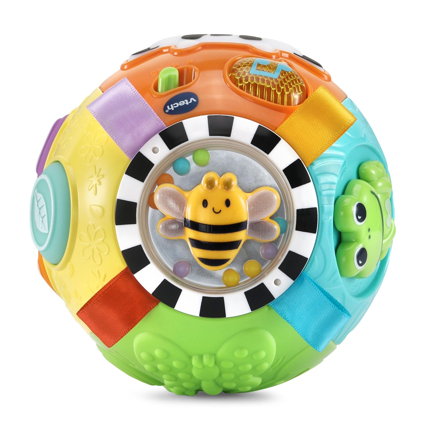 VTech Baby Animal Discoveries Ball, Interactive Baby Toy with Lights, Shapes, Fun Sound Effects, Different Textures for Sensory Play, Gift for Ages 3, 6, 9, 12 Months +, English Version