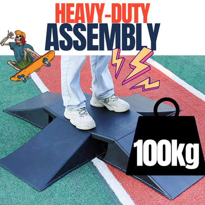 Senshi Skate Ramp | 5 Piece Skateboard Ramp Set For Garden BMX, Scooters, Bikes | Heavy Duty Mini Trick & Flips Ramp For Children & Teenagers up to 100KG | Skatepark Equipment For Home