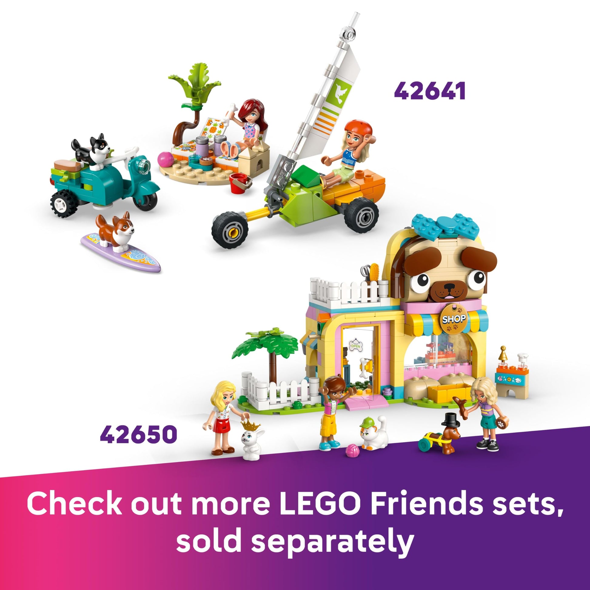 LEGO Friends Guinea Pig Playground set with mini dolls, animal figures, and pet care accessories for imaginative play.