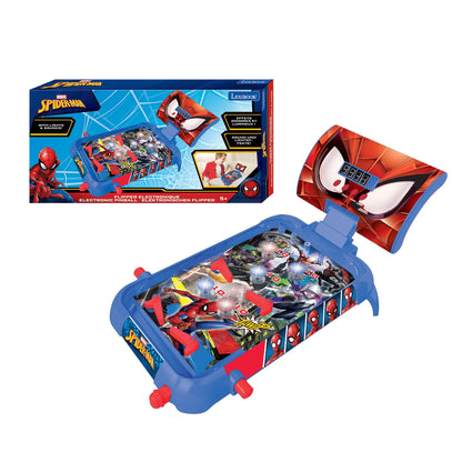 Lexibook, Spider-Man, Electronic table pinball, action and reflex game for children and familiy, LCD screen, light and sound effects, blue / red, JG610SPLXB
