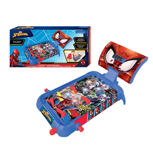 Lexibook, Spider-Man, Electronic table pinball, action and reflex game for children and familiy, LCD screen, light and sound effects, blue / red, JG610SPLXB