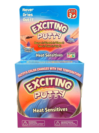 Set of 3 Bodygenix kids' glow-in-the-dark, heat-sensitive, UV reactive stretchy putty for stress relief and sensory play.