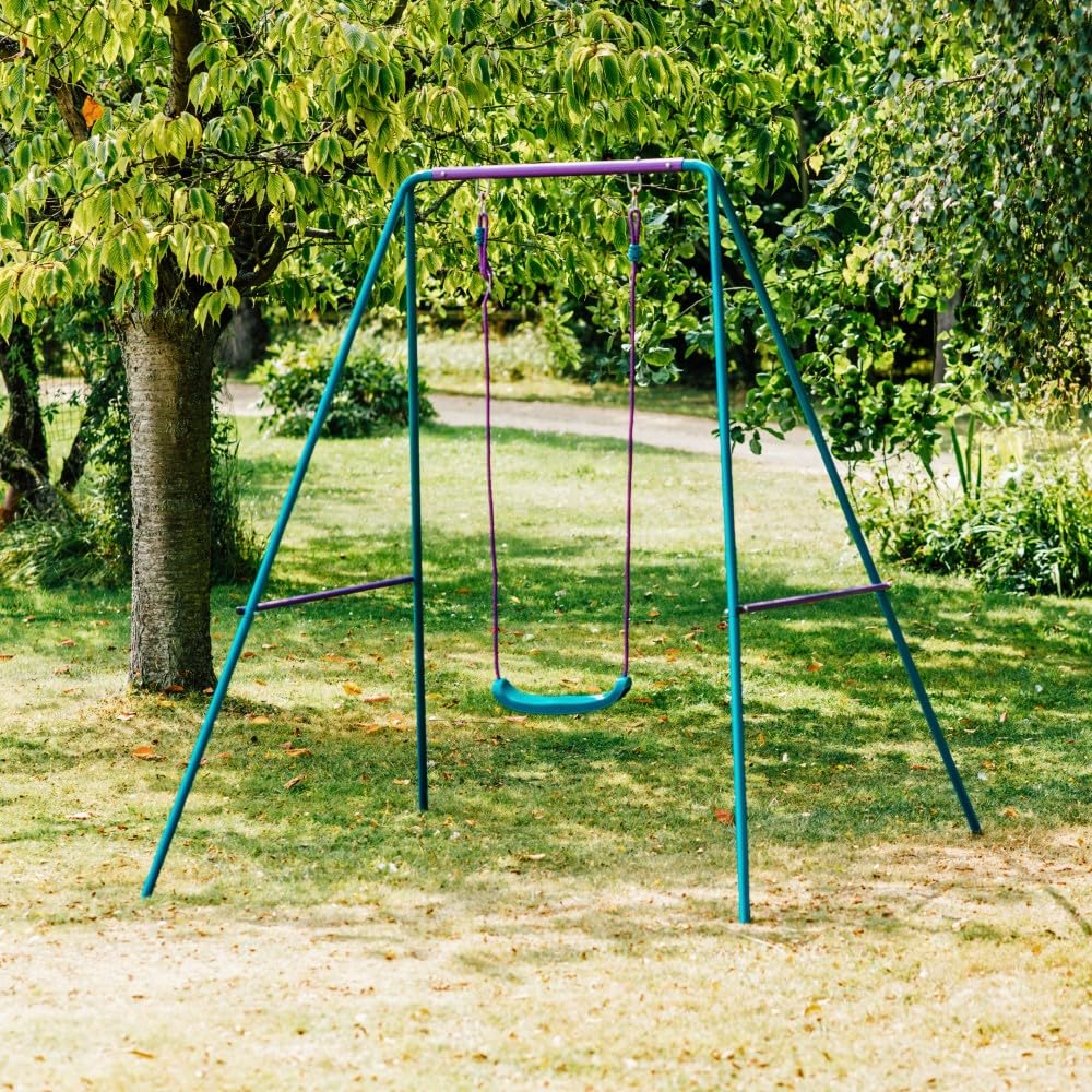 Plum 2-in-1 growable garden swing set with two swing seats, durable steel frame, suitable for babies and children outdoor play