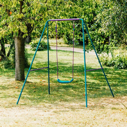 Plum 2-in-1 growable garden swing set with two swing seats, durable steel frame, suitable for babies and children outdoor play