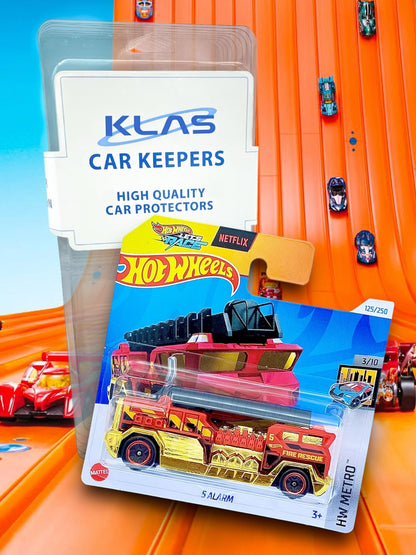 Hot Wheels 5 Alarm (Red Let's Race) 3/10 HW Metro - 2024-125/250 (Short Card) - COMES IN A GENUINE KLAS CAR KEEPER PROTECTOR CASE - HTB15