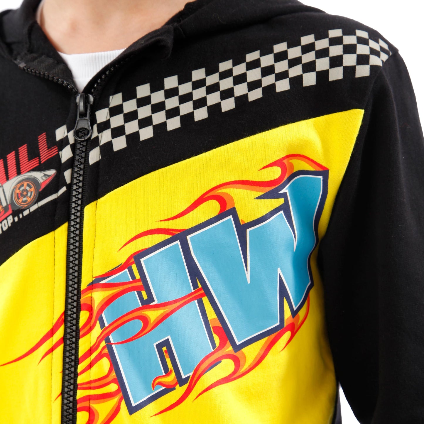 Hot Wheels Boys Hoodie | Race Car Boys Zip Up Hoodie | 100% Cotton Kids Hoodie | Multicoloured | 12-13 Years