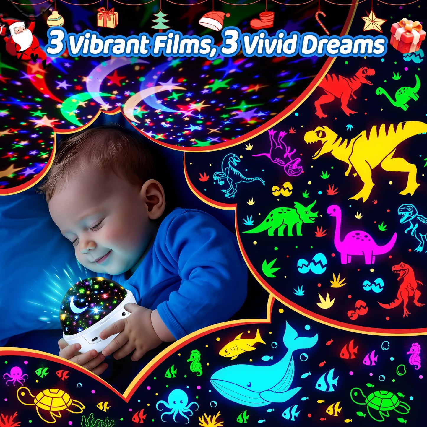 COOLNIGHT COONIGHT Sensory Toys for Babies, 93 Lighting Mode+Dimmable+Timer+Remote Sensory Lights Star Projector, 360° Rotate Kids Night Light Projector,Baby Boy Gifts Baby Girl Gifts Newborn Toy