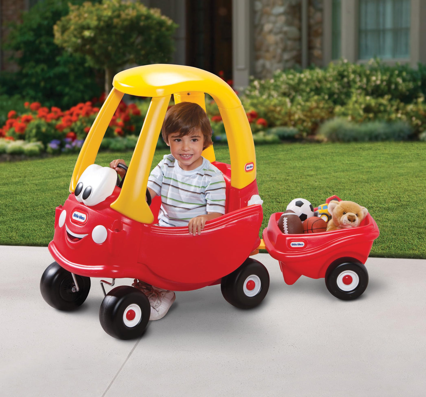little tikes Cozy Coupe Trailer - Toy Trailer for Toddlers & Children, Encourages Creative Play, Suitable for Ages 3 to 10 Years, Red